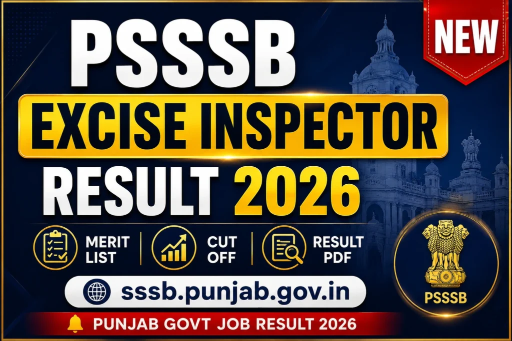 PSSSB Excise Inspector Result 2026